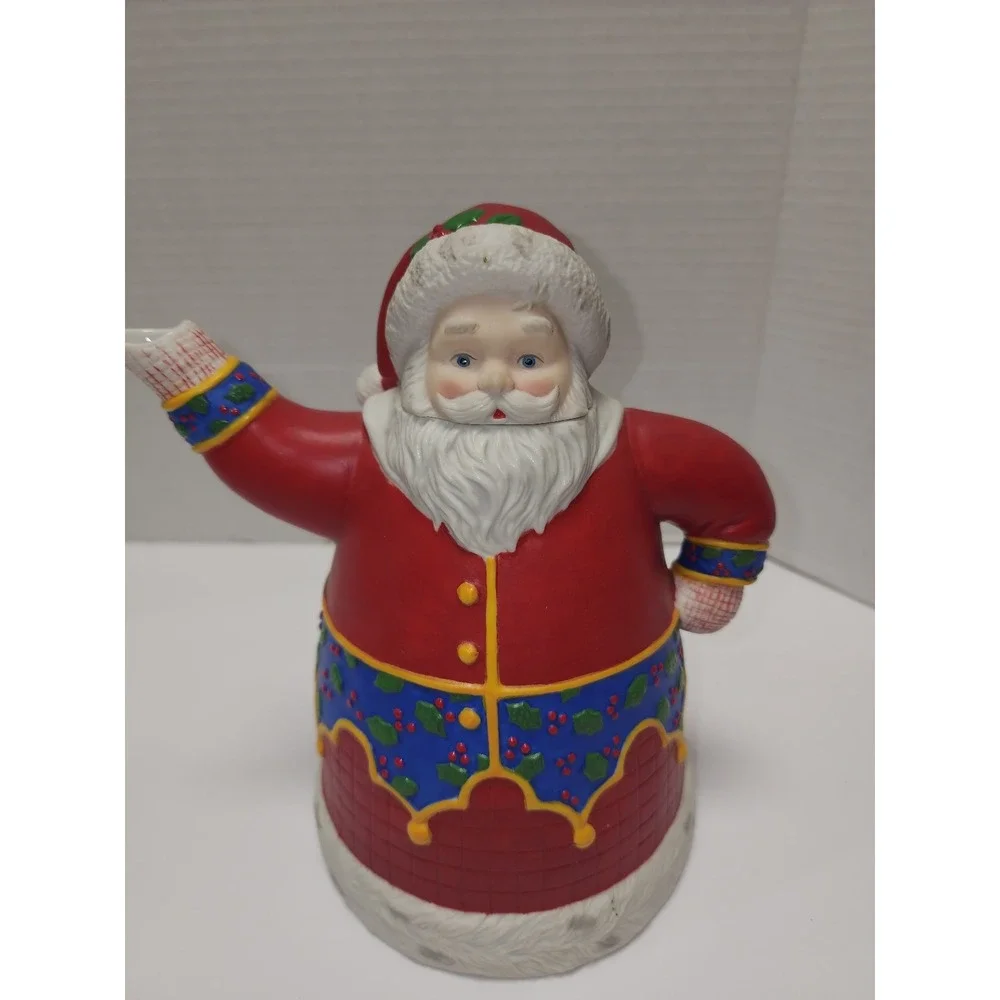 Hallmark Mary‎ Engelbreit Santa Tea Pot Christmas Decor Vintage